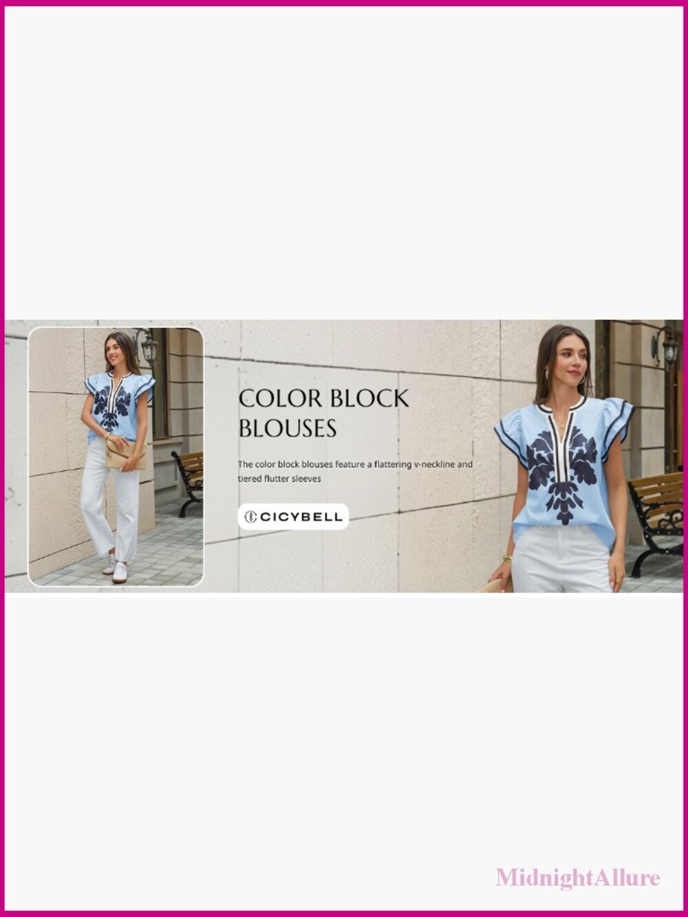 Ruffle Color Block Blouse V Neck Floral Print Tank Tops Pleated Loose Fit Shirts - Picture 7 of 7